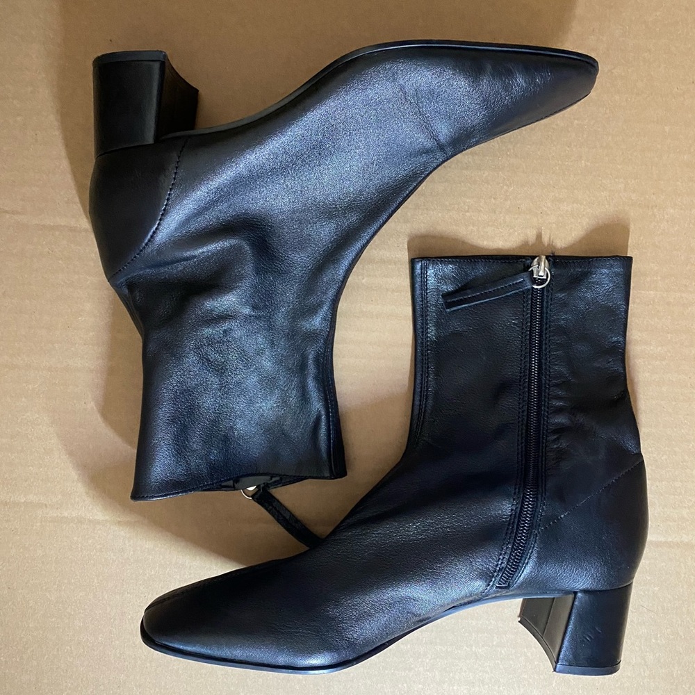 ZARA LEATHER ANKLE BOOTS